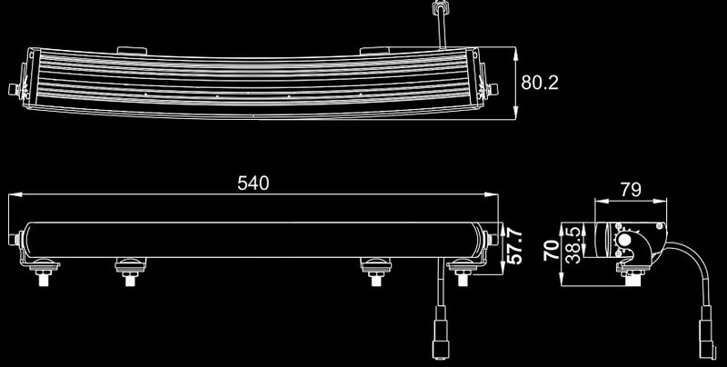 Delling E45 Buet 54 cm LED Bar Black Edition
